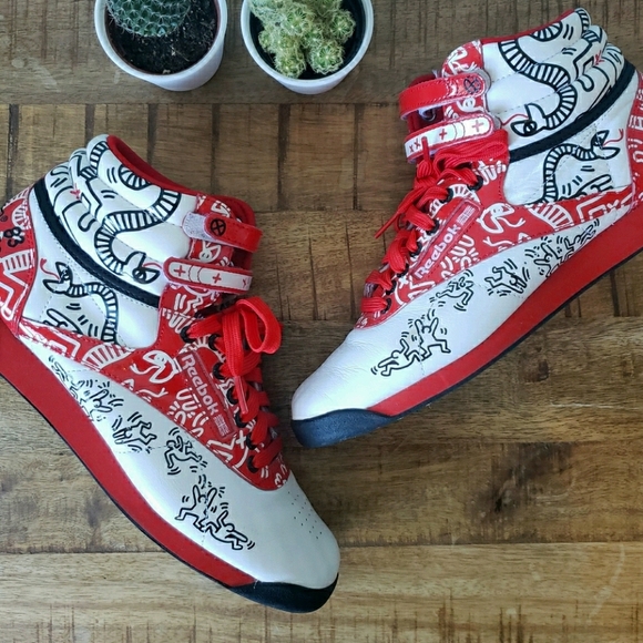 🌶 RARE! 2013 Keith Haring x Reebok Part 2 Hi Top - Picture 1 of 16